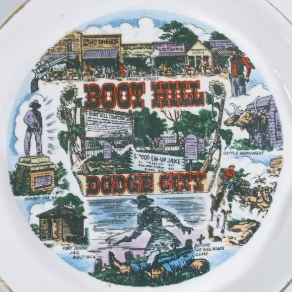 Utensil Trivet VTG Ceramic Souvenir Decor Boot Hill Dodge City Made in Japan - Picture 2 of 7